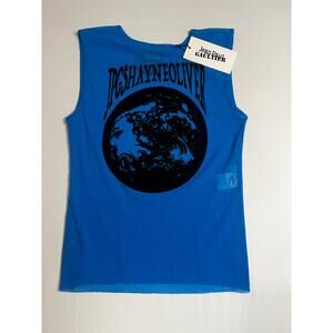 Jean Paul Gaultier X Shayne Oliver earth mesh printed tank women's size L
